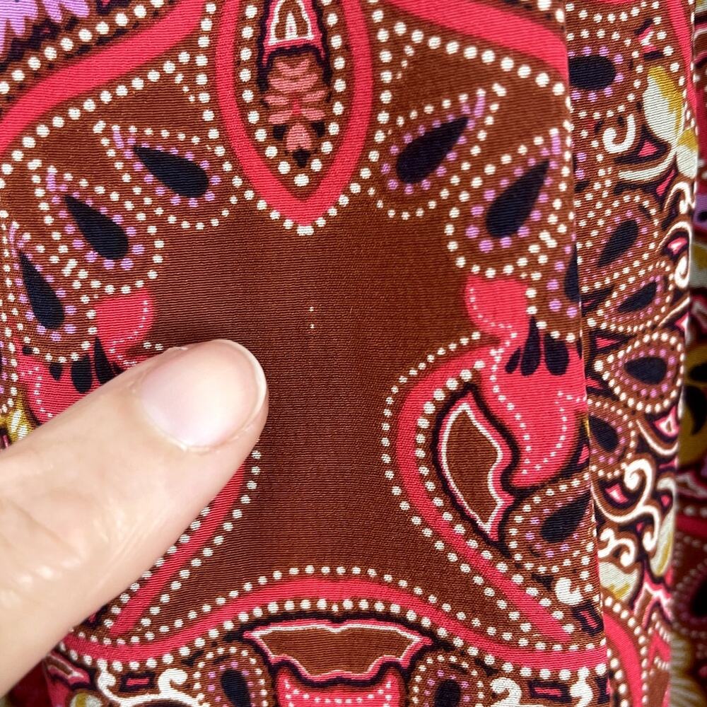 Robert Graham 100% Silk Printed Tunic Dress Embellished Boho Vacation Size 10 - Picture 9 of 9